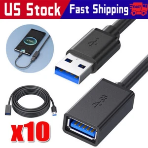 USB3.0 Extension Cable High Speed Extender Cord Adapter TypeA Male to Female LOT - Picture 1 of 15