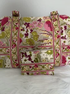 Vera Bradley Double Handle Zip Tote Shoulder Bag &  Zip Coin Purse Make Me Blush - Picture 1 of 12