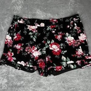 Torrid Shorts Women 3X Black Floral Ruffle High-Rise pockets Boho Festival Beach - Picture 1 of 15