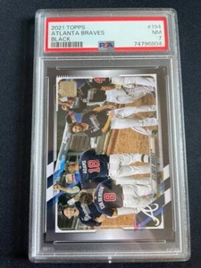 2021 Topps Series 1 Atlanta Braves Team Card #194 Black Parallel #70/70 PSA 7 - Foto 1 di 2