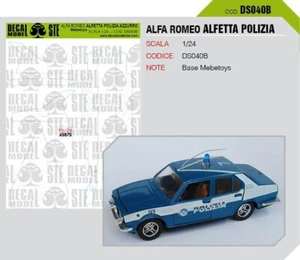 ALFA ROMEO ALFETTA POLIZIA AZZURRA -  MEBETOYS 1/25 - DECAL - Foto 1 di 1