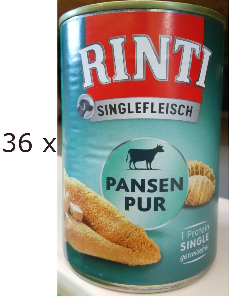 (EUR 6 73 / kg) Rinti Singlefleisch Pansen pur getreidefrei 18 g 4 8 kg