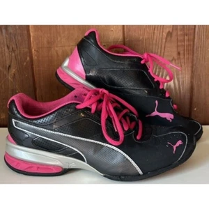 PUMA Tazon 6 Sneakers Running Shoes Black Hot Pink Womens Size 7.5 - Picture 1 of 9
