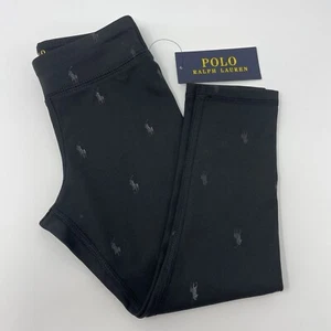 Polo Ralph Lauren Girls Size 4/4T Black Pony All Over Leggings - Picture 1 of 7
