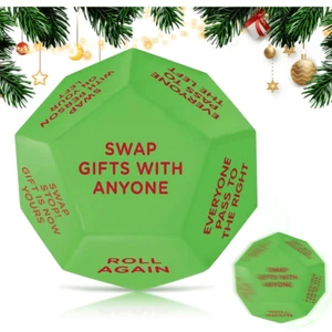 Santa Swap Gift Exchange Roll Large Green Dice Game Holiday Party Christmas - Bild 1 von 6