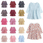 Toddler Kids Girls Floral Printing Princess Dress Korean Style Spring Clothes