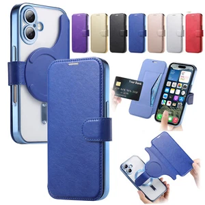 Magnetic Detachable Plating Slim Wallet Card Cover For iPhone 16 Pro Max 15 14 - Picture 1 of 82