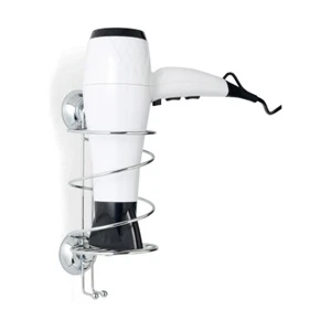 Chrome Shower Bathroom Hair Dryer Blower Holder Super Suction Cup Wall DIY Mount - Picture 1 of 1