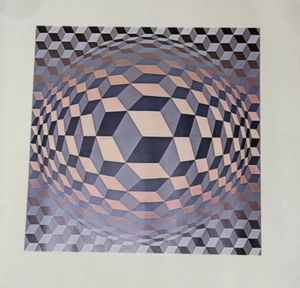 Victor Vasarely Vintage Print Cheyt-M 1970's 28.5" x 22.5" Shorewood Publishers - Picture 1 of 6