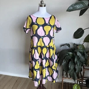 Olga De Polga Pear Print Shift Sz 00 Fit XS 6/8 Cotton Rayon Blend Funky OOAK - Picture 1 of 13