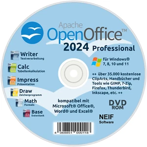 OpenOffice 2024 Professional auf DVD/USB-Stick Open Office für Microsoft Windows - Bild 1 von 12