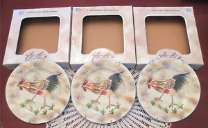 3 American Atelier At Home Hahn Salat Dessert 8,25" Teller Neu Box Stil A - Bild 1 von 4