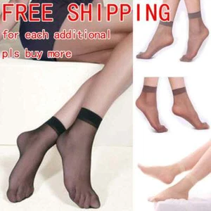 10 Paia Calze Donna Caviglia Sexy Ultra Sottili Elasticizzate Setose Corte Calze Seta - Foto 1 di 16