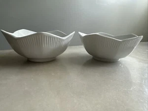 Vintage Cordon Bleu White Lotus Bowls • Set Of 2 • 5.75” Wide & 2.5” Tall •CC385 - Picture 1 of 13