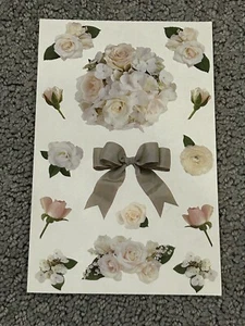 Mrs Grossmans White WEDDING Flower stickers Photoessence Roses 3 Sheets - Picture 1 of 1