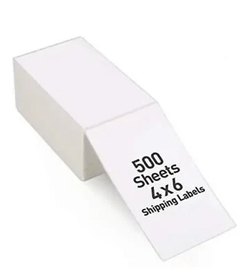 BLVD 500 4x6 Fanfold Direct Thermal Shipping Labels for Zebra & Rollo Printers