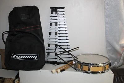 Ludwig Elite 3x13" Piccolo Maple Snare Drum Kaman xylophone stands, back pack - Image 1 of 4
