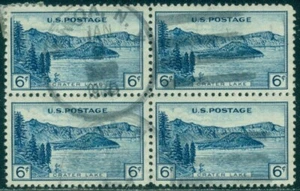 SCOTT # 745 BLOCK OF 4, USED, CRATER LAKE, GREAT PRICE! - Picture 1 of 18