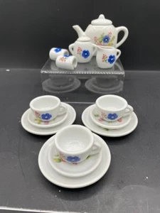 15 Teile Vintage Strombecker Corp Kinder Porzellan Teeservice Blumen Tassen Untertassen - Bild 1 von 15