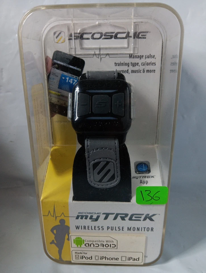 SCOSCHE IPTM MYTREK MY TREK WIRELESS PULSE MONITOR IPOD IPHONE ANDROID FITNESS - Image 1 of 4