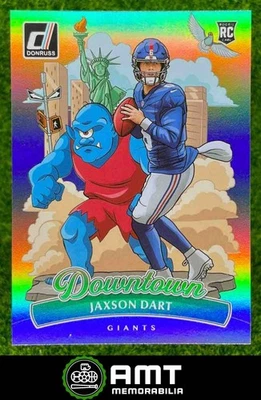 2025 Panini Donruss #14 Jaxson Dart Downtown! SP New York Giants RC - Image 1 of 3