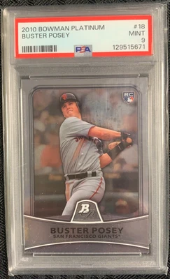 BUSTER POSEY 2010 BOWMAN PLATINUM #18 ROOKIE PSA MINT 9 GIANTS - image 1 of 2