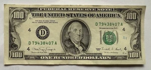 1990 $100 DOLLAR BILL - Picture 1 of 2