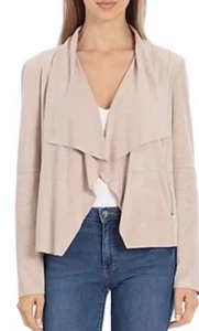 NWT Bagatelle Beige Faux Suede Short Jacket Draped Open Front Zip Pockets Sz: XL - Picture 1 of 14