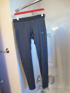NWOT women's active wear leggings Nike Dri-Fit Running Size M black/gray - Picture 1 of 16