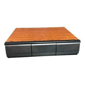 Vintage Retro Tape Cassette Holder Storage Box Wood Effect 3 Drawers - Picture 1 of 6