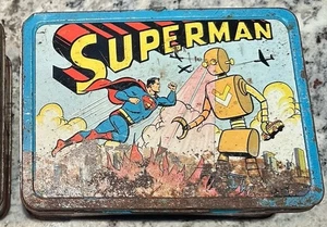 Vintage Superman Brotdose 1954 Sammler Restaurieren Projekt Verkauf für beide - Bild 1 von 2