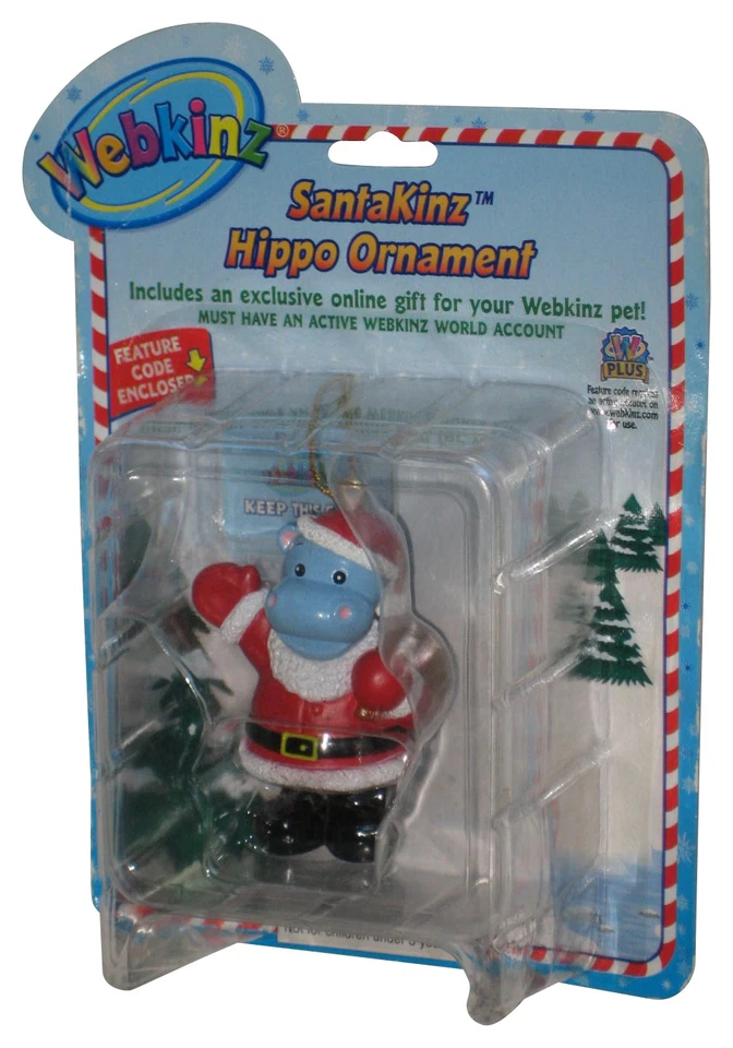 Minifigura de Navidad Webkinz Santakinz Hippo Ornamento Ganz 2,5 pulgadas Foto 1 de 1