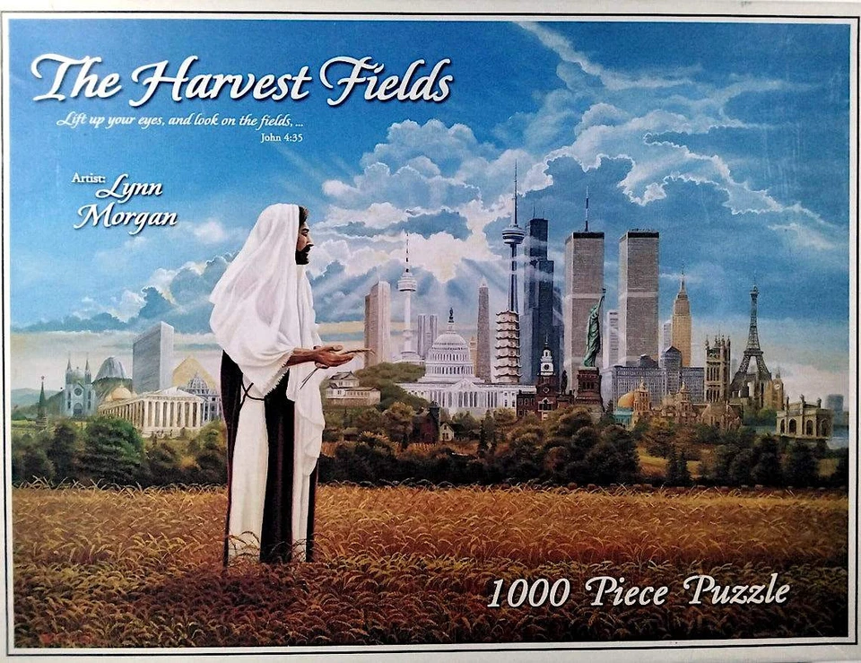 2000 Harvest World Trade Center Eiffel Tower Jesus John 4:35 1000 24x30 Puzzle - Image 1 of 1