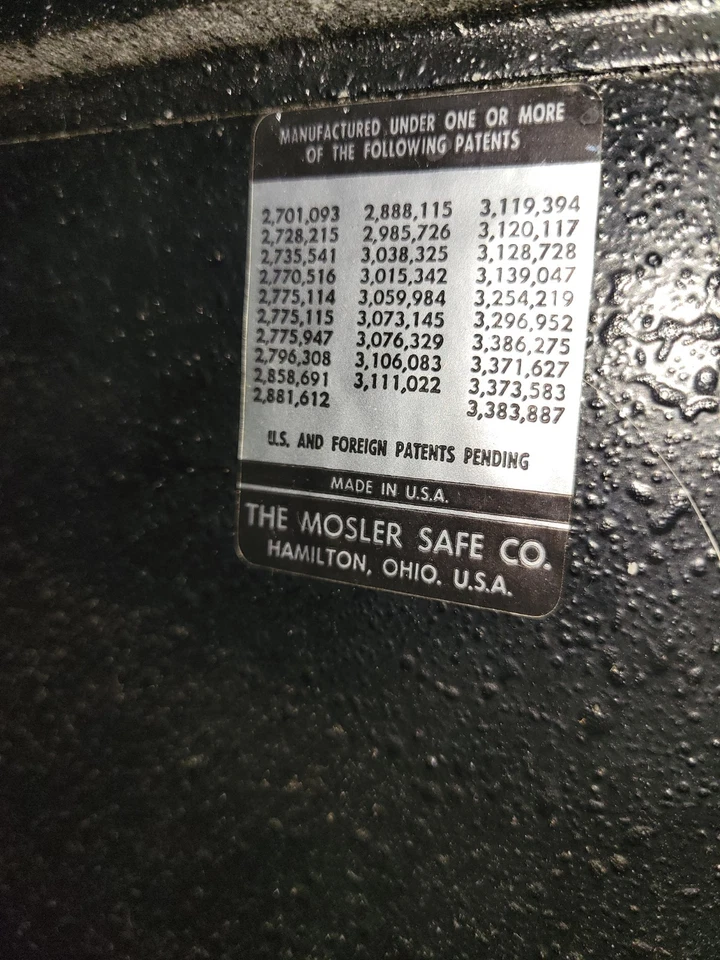 MOSLER SAFE 1962-1963 Excelente estado resistente al fuego y al robo. Ver fotos Foto 1 de 4