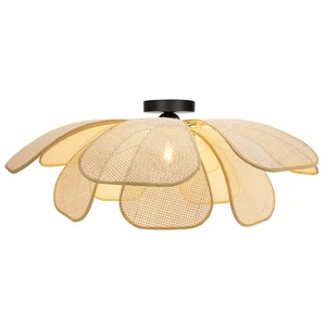 Rattan Ceiling Light Rustic Chandelier Boho Pendant Light Wicker Light Fixtur... - Picture 1 of 8