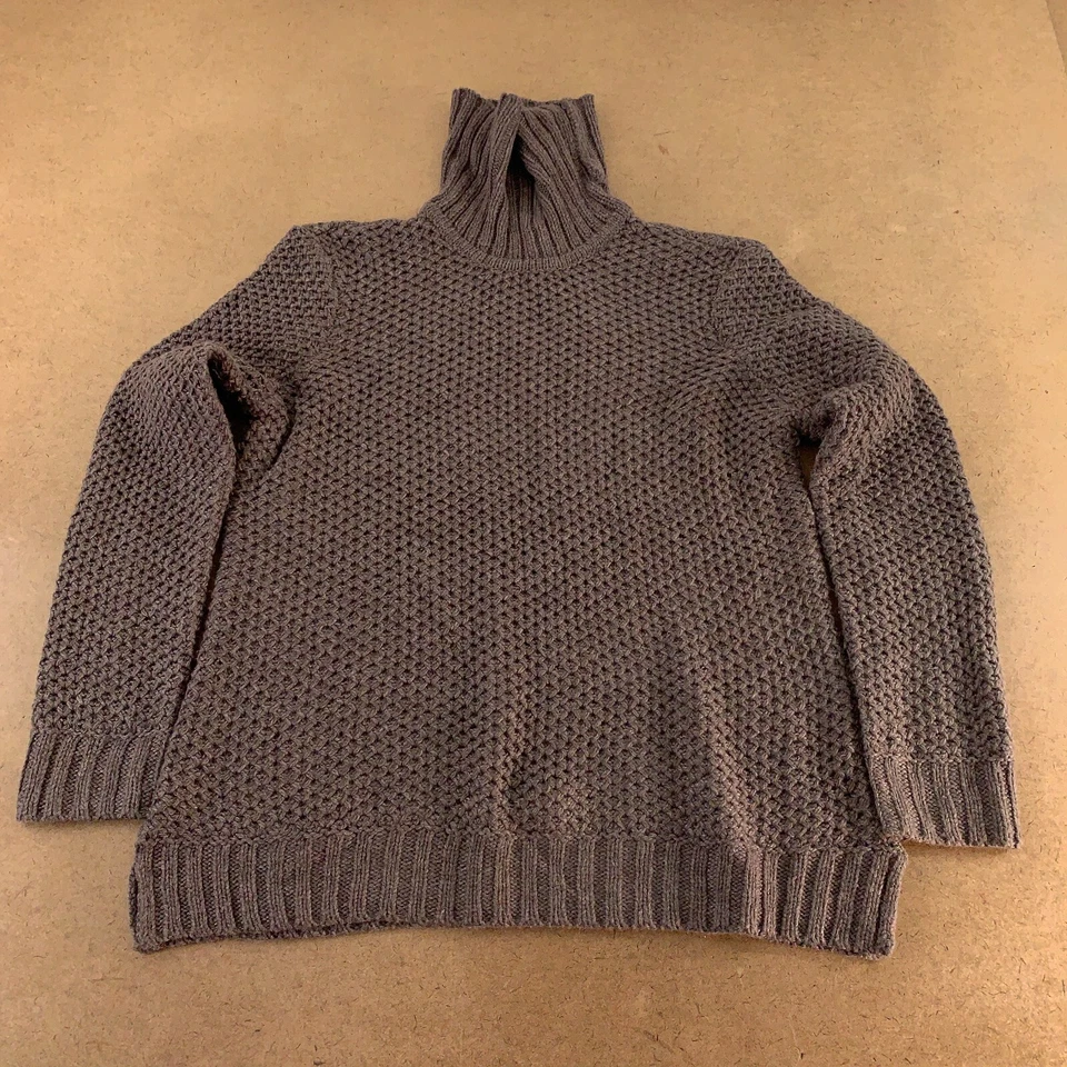 Suéter para mujer Relativity talla XL marrón grueso tejido manga larga cuello alto Foto 1 de 4