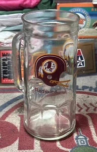 Washington Redskins Beer Stein Fisher Peanut 10” Tall Glass- Nice - Picture 1 of 6