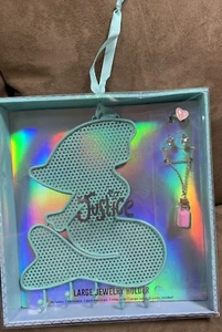 JUSTICE MERMAID JEWELRY HANGER & RING/EARRING/PENDANT SET SHIMMERING CUTE!! - Picture 1 of 3