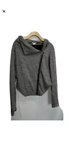 Helmut Lang Gray Marl Asymmetrical Moto Jacket Women's M - Picture 1 of 5