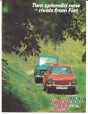 Fiat 850 1968-1969 Reino Unido mercado plegable folleto de ventas berlina, especial, cupé deportivo Foto 1 de 2