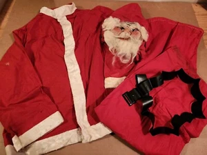 Rare Vintage 1940's SANTA SUIT & MASK - Picture 1 of 12