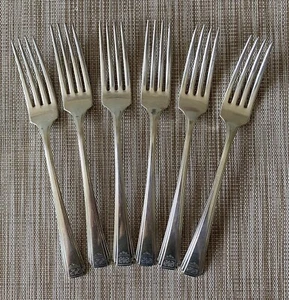 Set 6 Forks - Tudor Plate Oneida Community Silverplate Skyline aka Skycrest 1930 - Bild 1 von 9