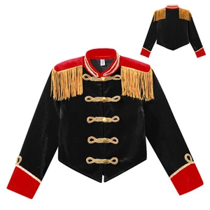 Girls Circus Ringmaster Costume Halloween Ringleader Drummer Cosplay Outfits - Picture 1 of 32