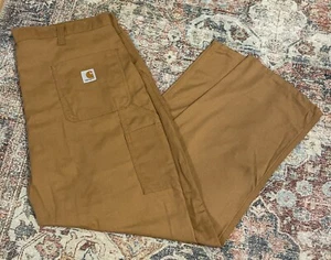 PANTALONES DE TRABAJO CARHARTT 383-51 PETO FIT Para Hombre Talla 42x30 MARRÓN Suave Excelente Con - Imagen 1 de 7