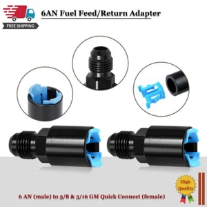 2x 6AN Fuel Adapter Fit For To 3/8 And 5/16 GM Quick Connect W/Thread Female - Picture 1 of 11