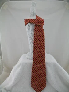 Gucci Silk Tie: Orange Belt & Buckle on Blue Ground - Picture 1 of 6