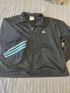 Adidas Full Zip Track Jacket Boys XL with stripe arms light teal - Picture 1 of 6