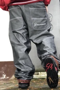 ☆—Sancezz—Glanz—Shiny—W36–Baggy—Jeans—Silver—Silber—Hip Hop—1990s—90s—Y2K—☆ - Bild 1 von 4