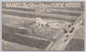 Exaggeration Postcard - Birds-eye View Haines Shoe Wizard House York County PA - Bild 1 von 2
