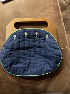 Bermuda borsa vintage Jeannie Bouchever manici legno copertura rimovibile usata in ottime condizioni - Foto 1 di 4